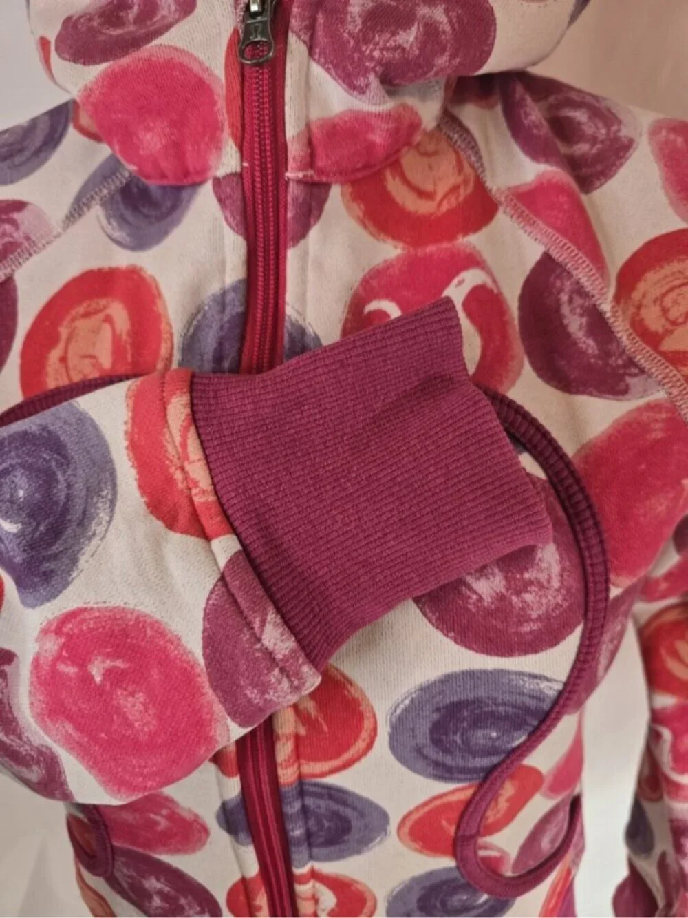 RARE Lululemon VTG OG Scuba Hoodie Pink and Purple Polkadot Size 2 Y2K Preppy
